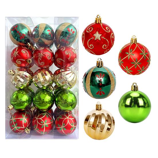 Pcs Christmas Balls Ornaments 2.4 Inch Small Shatterproof Plastic Balls