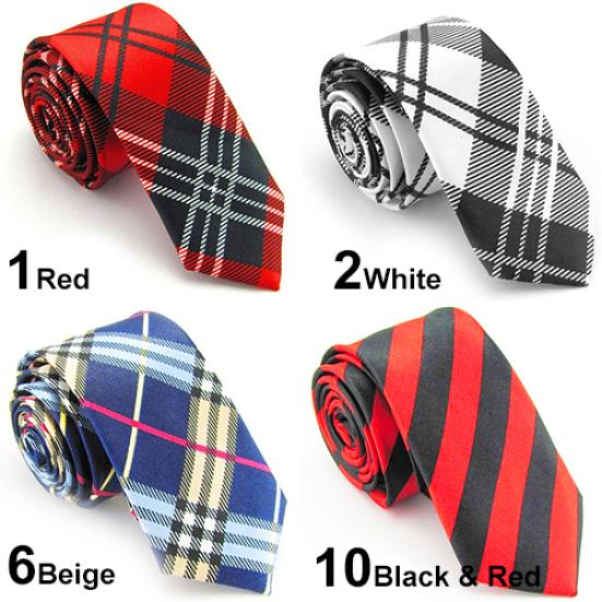 Casual Patterns Printed Smooth Necktie Gift Narrow Plaid Stripe Leopard Tie