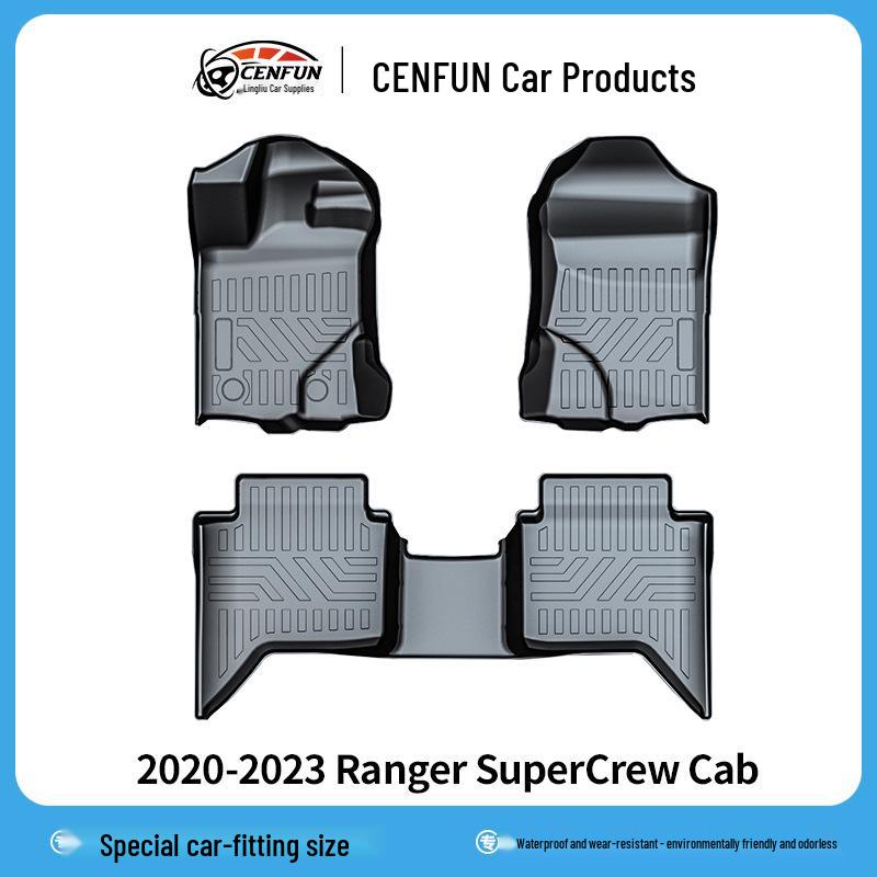 Eco-Friendly TPE All-Weather Floor Mats for 2020-2023 Ranger SuperCrew Cab