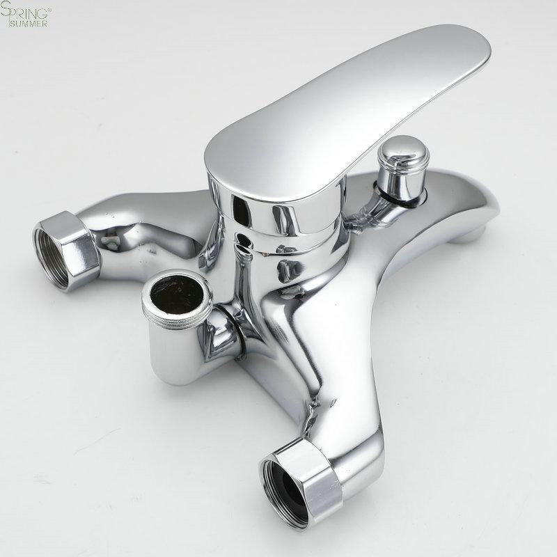 Modern Wall Bathtubs Tap Sets  Single Handle Bidet Shower Mixer S13 Tubs Faucet Chrome  Bath Shower Faucets