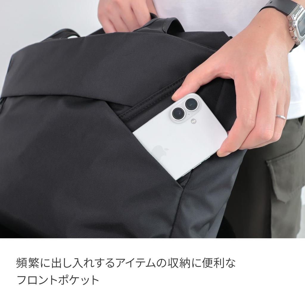 Tote Bag 19L A4 Inch 12 Pockets Multifunctional Commuting Business Trip Sephone 20411 Jet Black [Ace Gene] 13.3 2-Way
