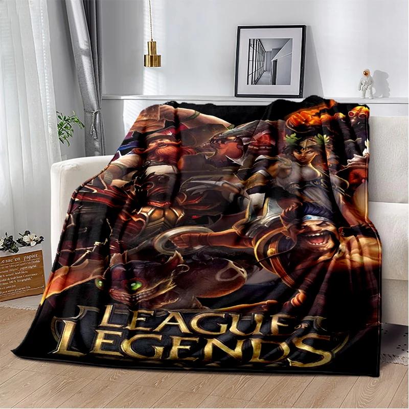 LOL 29 Styl Jinx League of Legends Kreslená flanelová deka, Měkká přehozová deka pro domácnost Ložnici Postel Pohovku Cestovní potah Dětský dárek