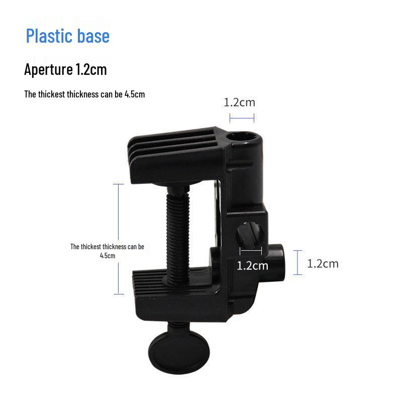 Aluminum Alloy I-Beam Clip: Cantilever Phone Holder + Metal Base Locking Desk Lamp & Carabiner for Desktop or Bedside.