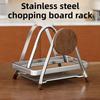 Stainless Steel Countertop Cutting Board Rack - No-Installation Kitchen Organizer for Chopping Board Storage and Drying