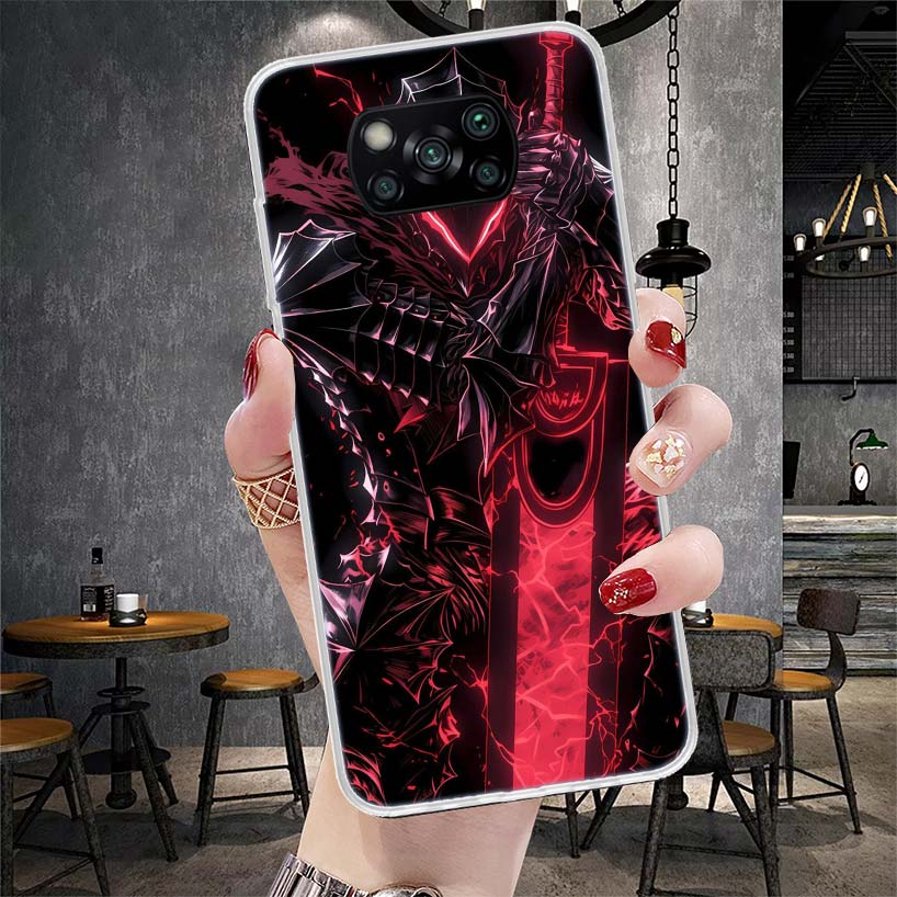 G-Guts B-Berserks Anime Soft Phone Case For Xiaomi Redmi 15C 15 13C 13 Poco X5 X6 X7 F7 Ultra M7 12C 12 10 10C 9C 9A 9T 9 Fundas