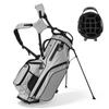VEVOR Golf Cart Bag, 14 Way Top Divider Organizer, 2-in-1 Golf Club Bag with Full-length Divider, Dual Shoulder Straps, Support Legs, Rain Hood