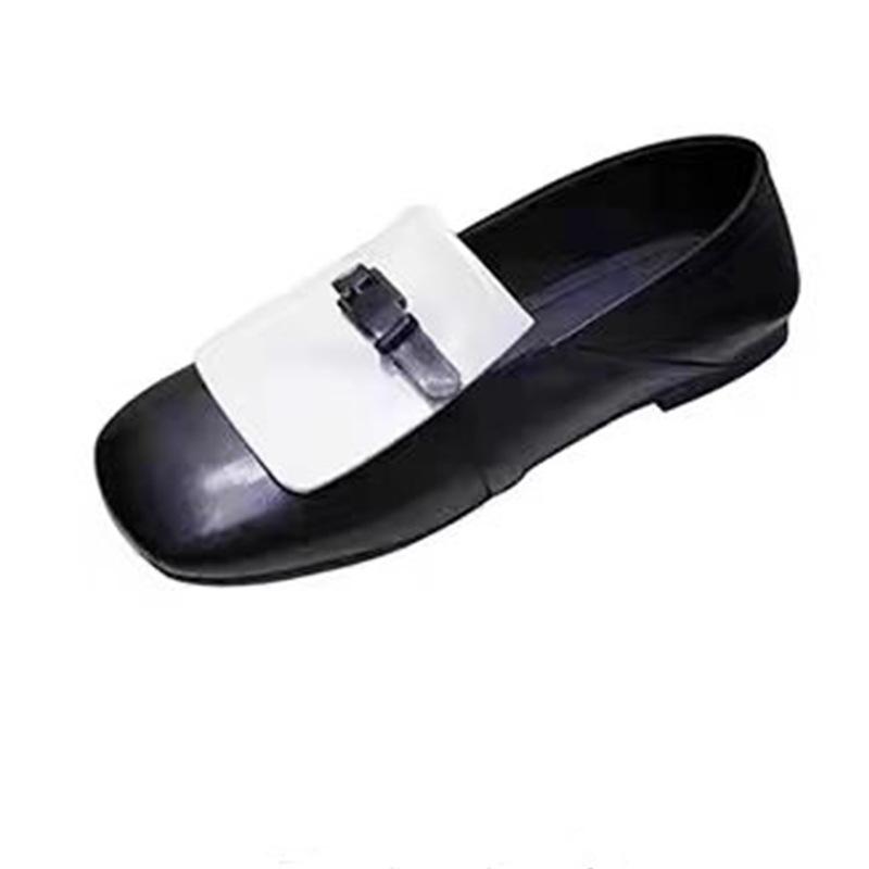 

Versatile square head flat bottom women s soft sole comfortable single shoe deep mouth super soft not tired feet 40 белый