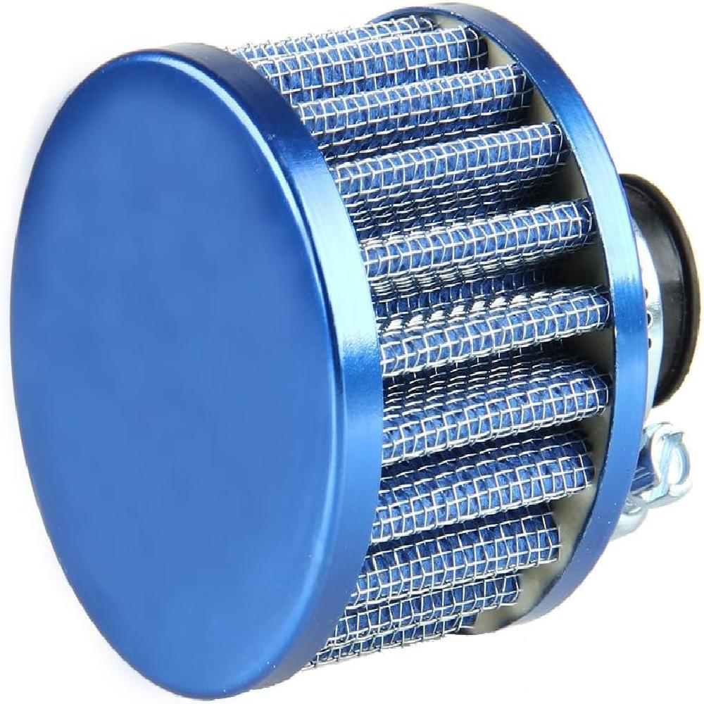 2 X 12mm Mini Universal Automotive Engine Tapered Cold Air Intake Filter – High-Flow Turbo Vent, Increases Horsepower – 3 Colors (Black/Blue/Red)