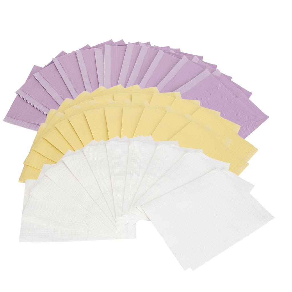 60 Pcs Disposable Nail Art Table Towels Soft Waterproof Oil Proof Table Mat for Manicure Purple Yell