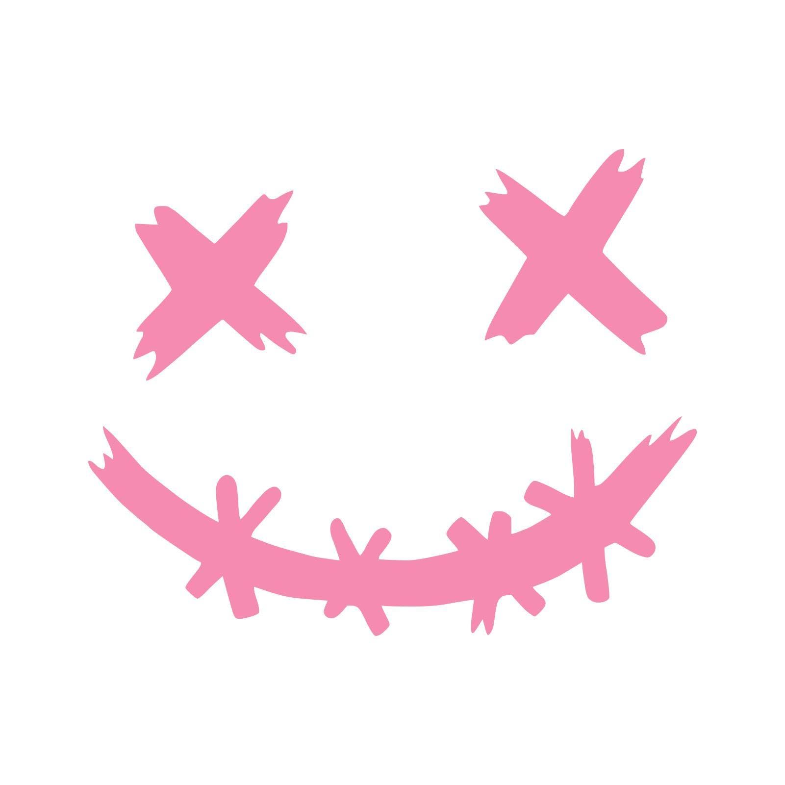 Smile Face Car Sticker - Car Decorative Smile Face Decal Waterproof, Funny Smile Car See description розовый