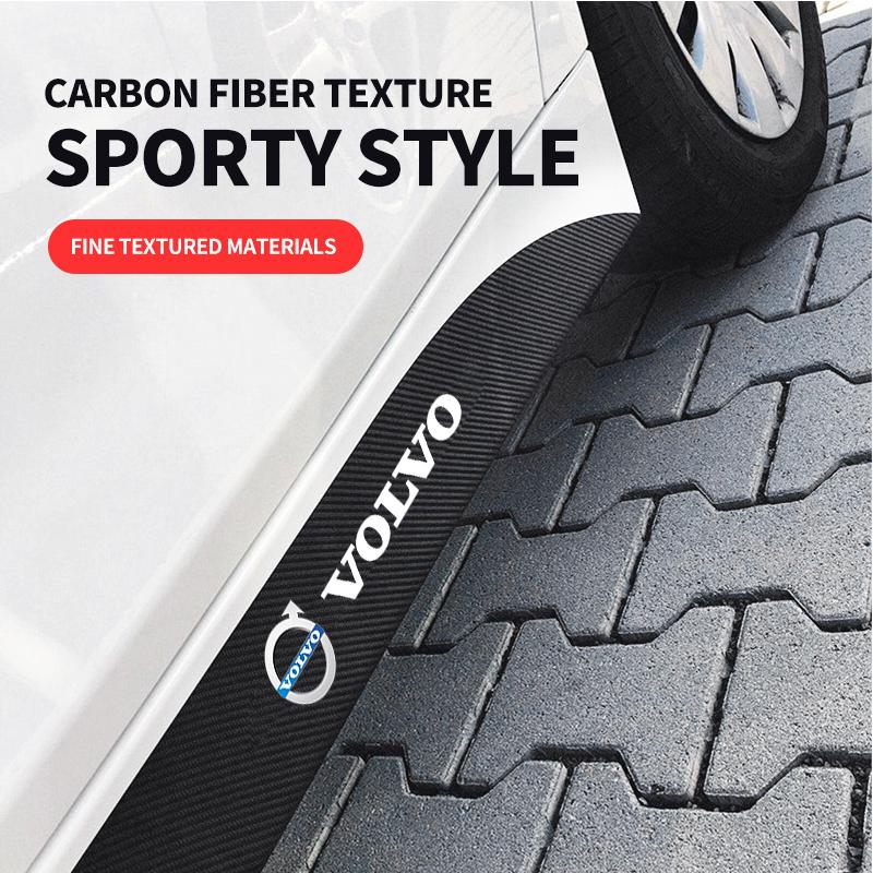 2pcs Car Logo Carbon Fibre Side Decal Side Skirt Car Stickers For Volvo Rdesign AWD C30 C70 S40 S60 S70 S80 S90 V40 V50 V60 V70