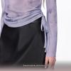 VERO MODA Women's Butterfly Print Drawstring Long Sleeve Mesh Top