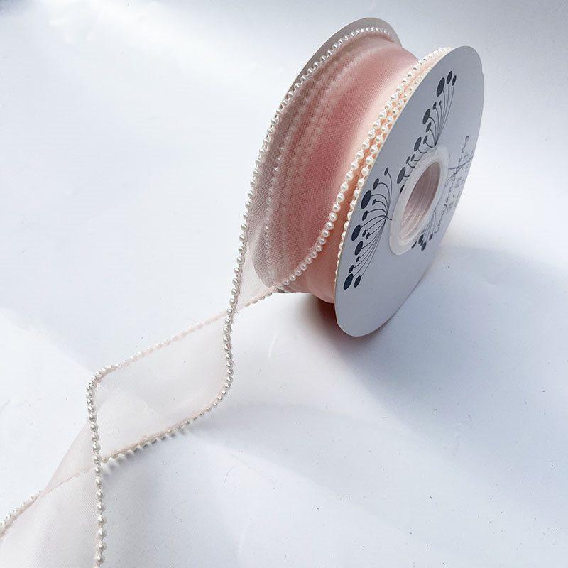 Iridescent Pearl Wave Silk Ribbon: Fishtail Yarn for Floral Arrangements & Decorations