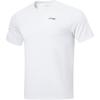 Li Ning Fitness Series Solid Color Round Neck Comfortable Versatile Breathable Casual Short Sleeve T-Shirt Men Tops Standard-White ATST023-1