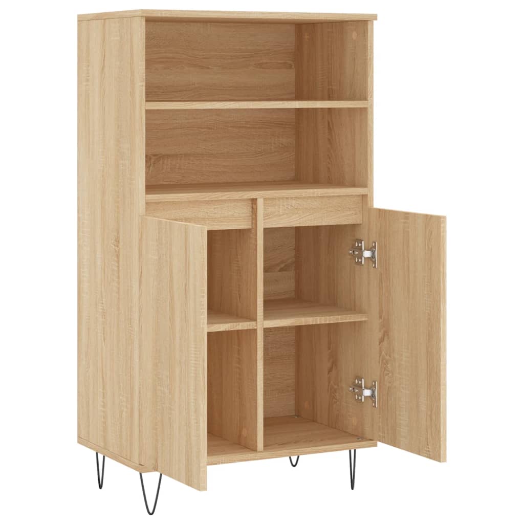 Highboard in Sonoma Oak Finish 60 x 36 x 110 cm engineered wood