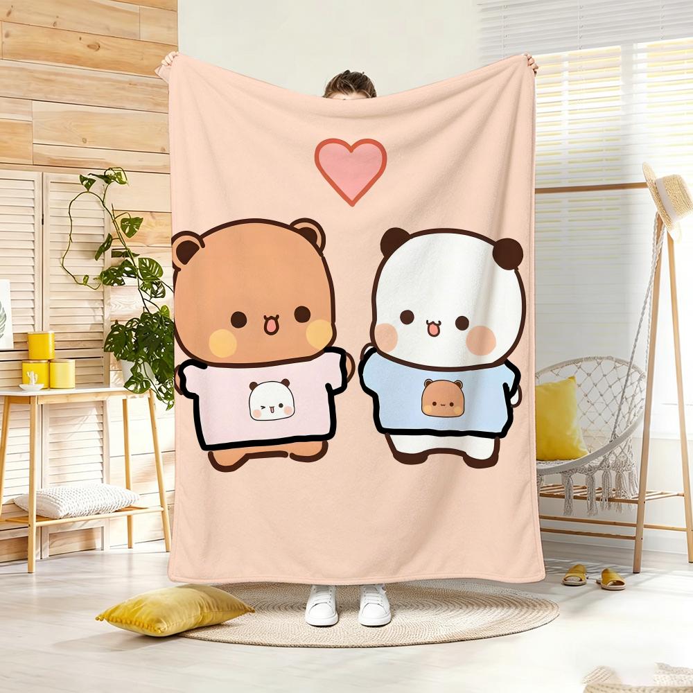 Kawaii Süß Cartoon B-Bubu D-Dudu Überwurf Leichtgewicht 240g Flanelldecke Weich Hautfreundlich für Sommerliche Kühlung