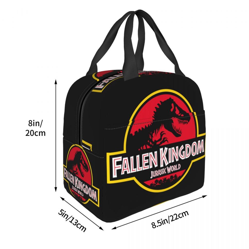 Insulated Lunch Bag Fallen Kingdom Jurassic World Accessories Horror Dinosaur Lunch Food Box New Thermal Cooler Bento Box