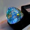 Rainbow Mystic Topaz Lab Created 64.15 Ct Trillion Certified Beautiful Gemstone