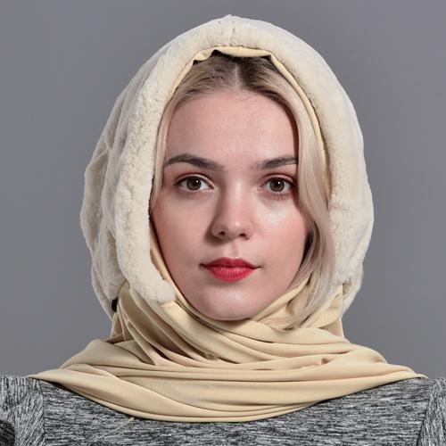 Real Rex Rabbit Fur Hood Hats Genuine Natural Fur Female a Winter Hat Fur Warm Fluffy Hood with Fabric Lining