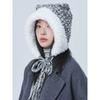 Cute Plush Knitted Hat with Cat Ears Big Head Circumference  Face Showing Small Colorful Thick Woolen Contrasting Color Ear Protection Hat