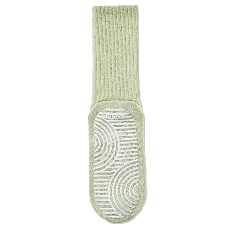 Cotton Mid-Calf Solid Color Silicone Non-Slip Sports Stockings Fitness Pilates Yoga Socks Women Dance Socks Floor Socks
