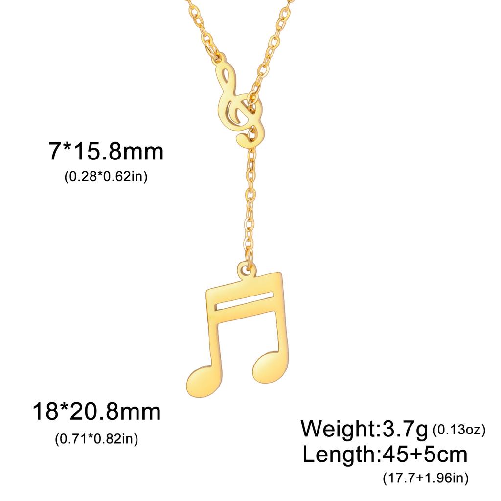 Cazador Trendy Music Note Pendant Necklace Women Stainless Steel Chain Choker Gold Color Jewelry Mother's Day Gift 2026 New