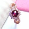 Color Gold Personality Pattern Temperament Full Diamond Red Pomegranate Ring Plated Rose Gold Ring Women