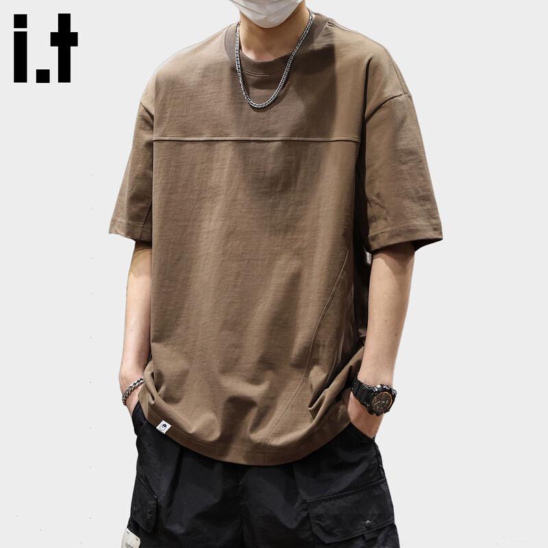 :CHOCOOLATEit Men s Spliced Breathable Cotton T-Shirt 3XL