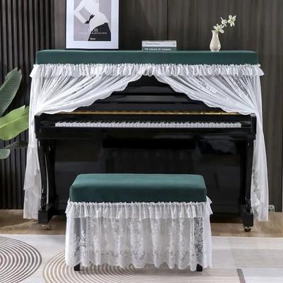Samtspitze Schal Klavier Staubschutz Französisch bestickt Chiffon Klavier Schutz schöne Haushaltsbank staubdichtes Tuch