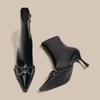 Temperament Autumn and winter French high-heeled short boots women's naked boots new thin-heeled thin boots fashion pointed sense