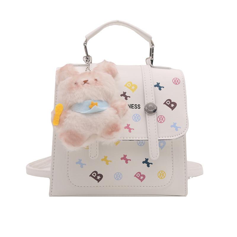 Retro Bag With Flap Closure Pu Material Street Style Daily Use For Students