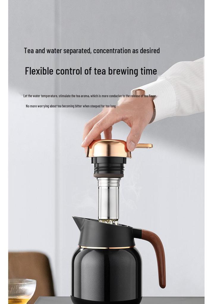 Large Capacity Steaming Teapot, Stainless Steel with Ceramic Coating, Tea-Water Separation, Heat Preservation, Ideal for Brewing Old White Tea At Home