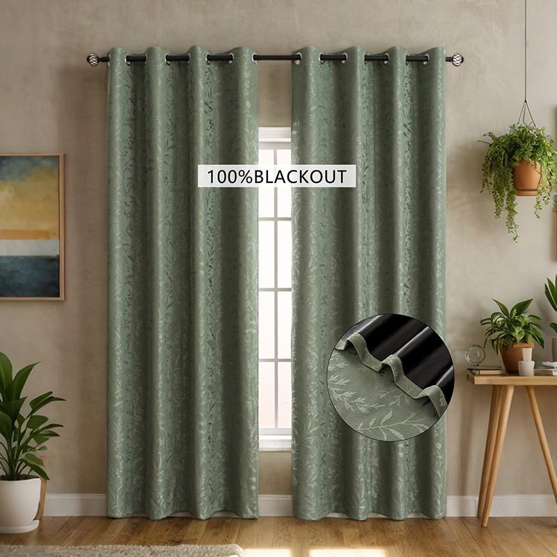 Blackout Curtain Vintage Floral Eyelet Bedroom Living Room Small Fresh Style