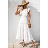 JPNTKY Fashion Solid Color Print  O-Neck Sleeveless Casual Dresses