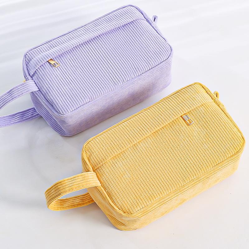 Koreaanse Versie Eenvoudige Corduroy Dopamine Etui Opbergtas, High-end en Hoge Esthetische Waarde, Etui met Grote Capaciteit