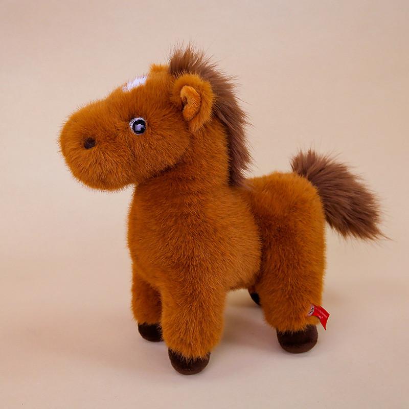 

Plush Horse Toy With Short Plush Material For Kids Gift And Animal Collecting коричневий