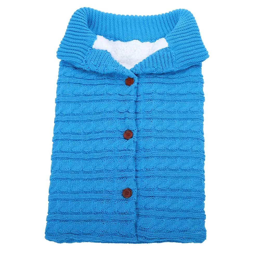Cozy Autumn & Winter Baby Stroller Sleeping Bag - Wool Knit, Button Design, Plus Velvet, Thick & Warm.