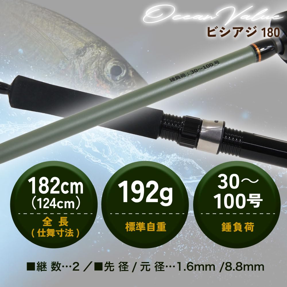 Ori Fishing Tackle Boat Bishi Rod Ocean Value Bishiaji 180 30-100 (ori-784597)