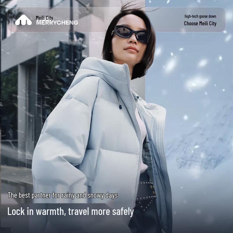 Meli City Women's Outdoor Three-Proof Short Puffy Goose Down Jacket M561WYR036