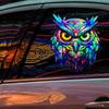 Ls13501 Laser Material Gradual Change Color Owl Wall Sticker Viewing Angle Different Pattern Color