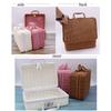 Boîte Cadeau pour Cosmétiques, Vêtements, Articles Divers Cadre en Bambou avec Poignée Accessoires Photo Valise en Rotin Boîte de Rangement Panier de Rangement