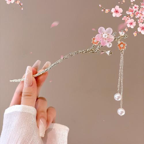 Haarnadel mit Quastenblume im antiken Stil, Damen High-End-Temperament, All-Match Hanfu Haarnadel, Am Hinterkopf zu befestigen, Haarnadel