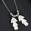 Stainless Steel Boy Girl Necklace Pendant Lover Necklace Choker Family Necklace  Lovers