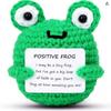 Funny Crochet Positive Inspirational Emotional Support Cat Doll Home Room Decoration Handmade Knitted Cat Desktop Ornament Gift