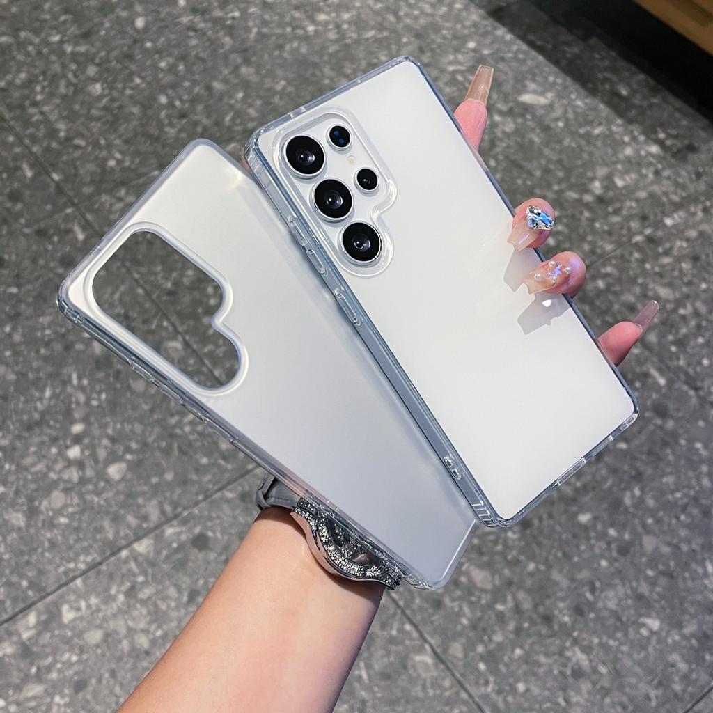 Suitable for Samsung S25ultra Matte Mobile Phone Case S25imd Laser Color Silver Magnetic Case S25edge