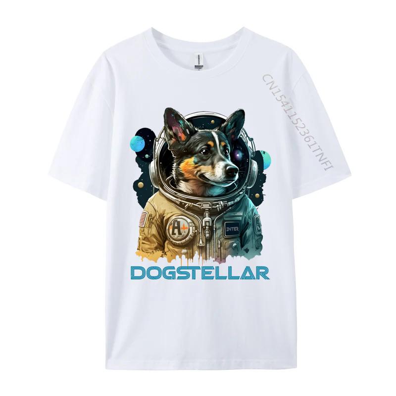 

Dogstellar Dog Astronaut Tshirt Casual Tops Tees Brand New Cotton Tops Shirts Male TShirt Free Shippping Clothes S