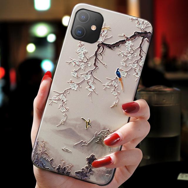 For Samsung M55 Case 3D Relief Flower Emboss Silicone Phone Cover For Samsung Galaxy M35 M15 S24FE Cases Cute Cartoon TPU Shells