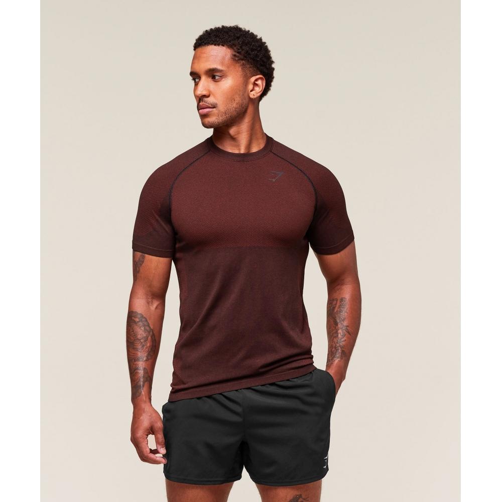 Gymshark ViTal Seamless T shirT Black seTs Red A2b5p Rb30