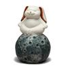 Chinese Yixing Handmade Sculpture Purple Clay Tea Pet Moon Rabbit Model Ornaments Tea Figurine Crafts Zisha Tea Set Decoration