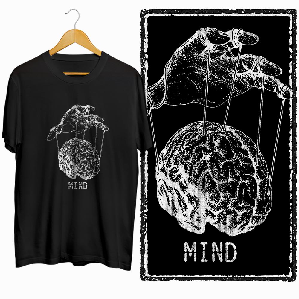 Coolmind ZG021 100% cotton big size cool mind control print men T shirt cotton exclsuve graphic men tee shirts tops tee shirts